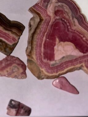 Polished gemmy rhodochrosite Slices all collection quality 🩷🩷🩷